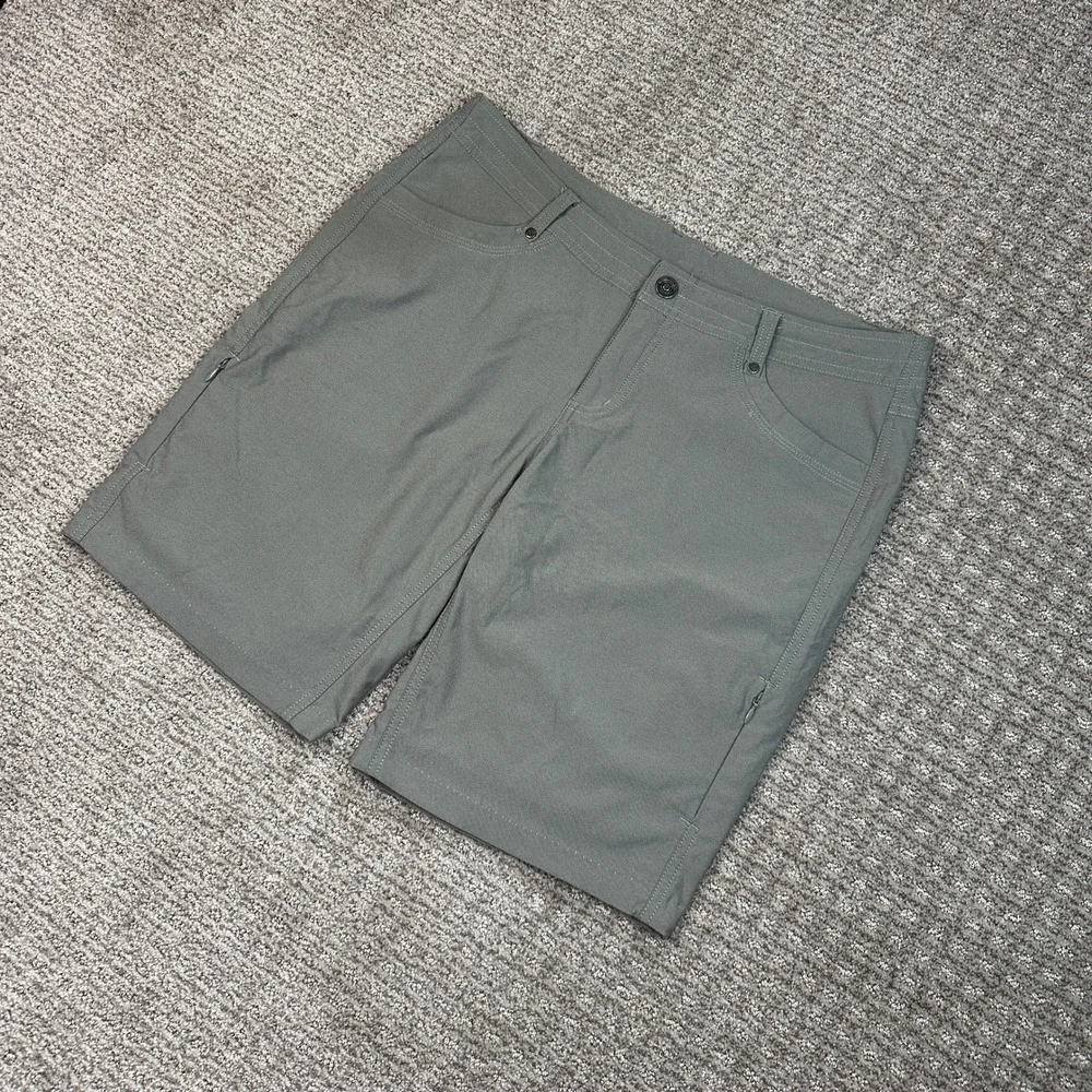 Kuhl Womens Sage Green Hiking Shorts Size 12 Nylon Blend Outdoor Trail Cargo